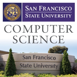 SF State Computer Science logo, large SF State sign